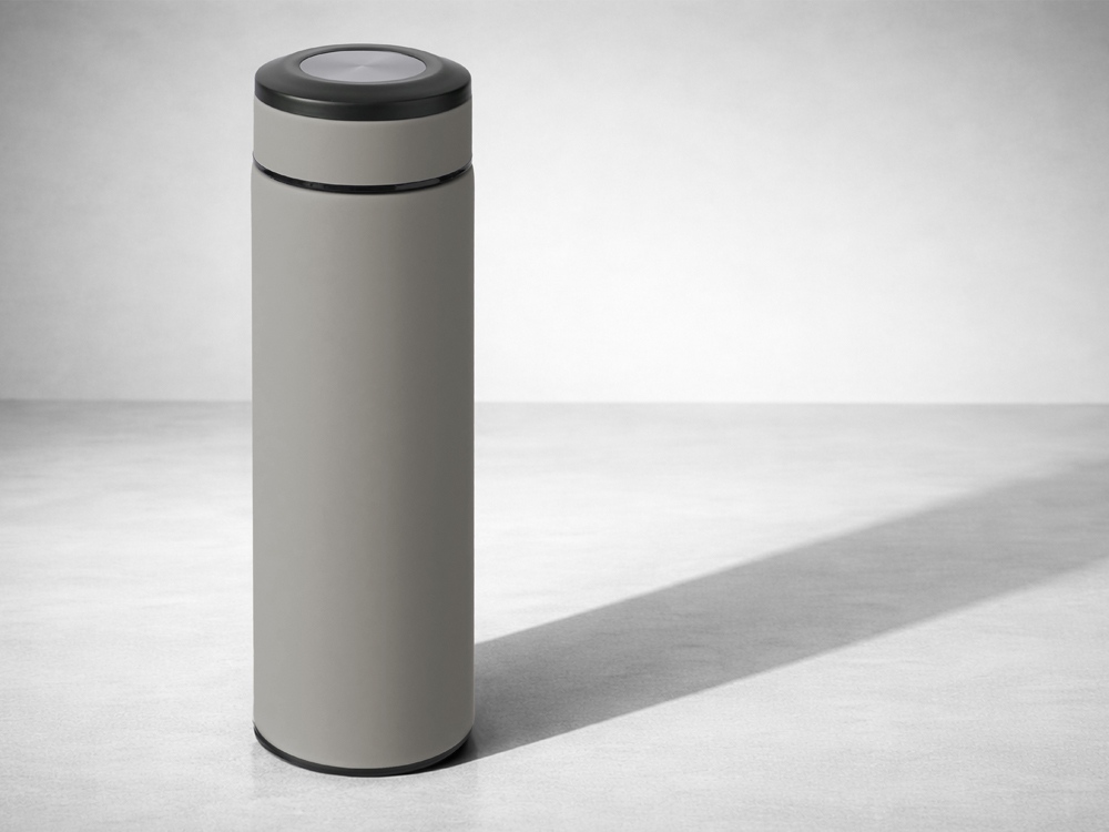 Вакуумный термос "Vacuum Flask C1", soft touch, 420мл, серый-6