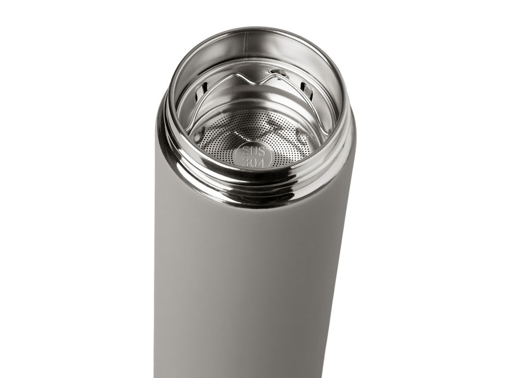 Вакуумный термос "Vacuum Flask C1", soft touch, 420мл, серый-7