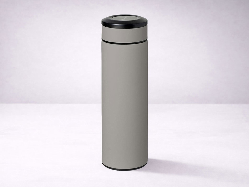 Вакуумный термос "Vacuum Flask C1", soft touch, 420мл, серый-10