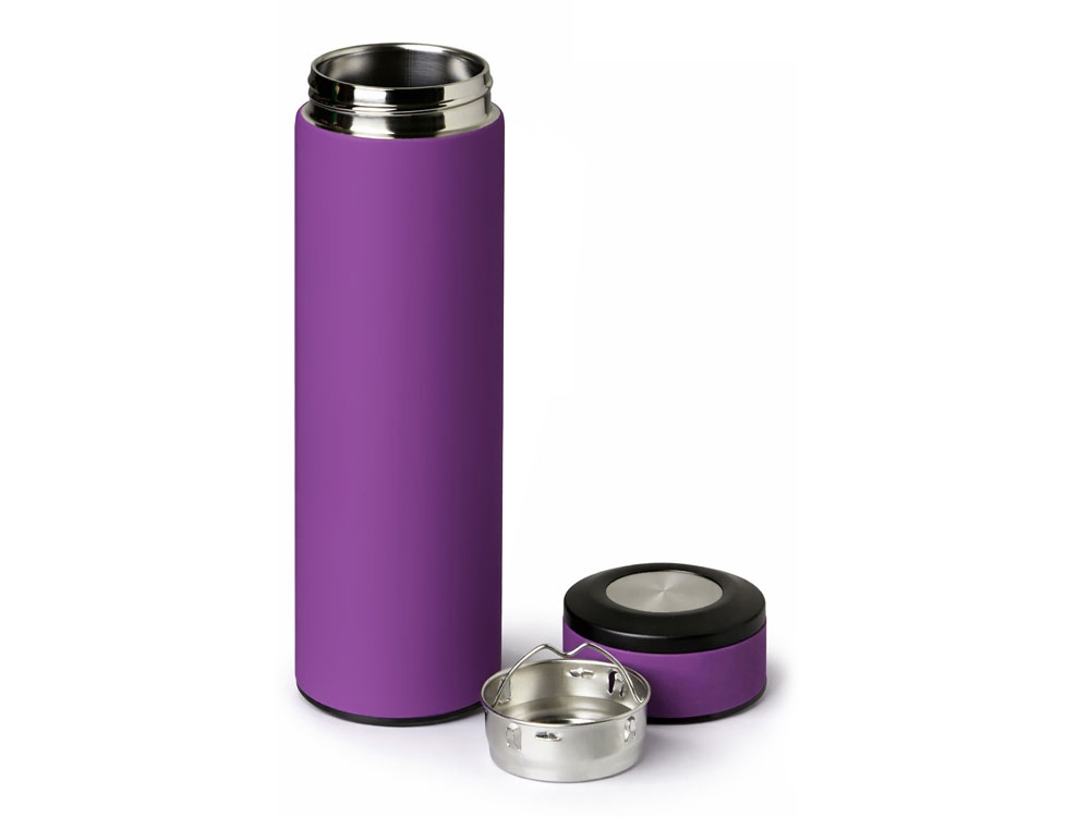 Вакуумный термос "Vacuum Flask C1", soft touch, 420мл, фиолетовый-1