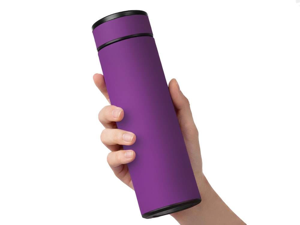 Вакуумный термос "Vacuum Flask C1", soft touch, 420мл, фиолетовый-4
