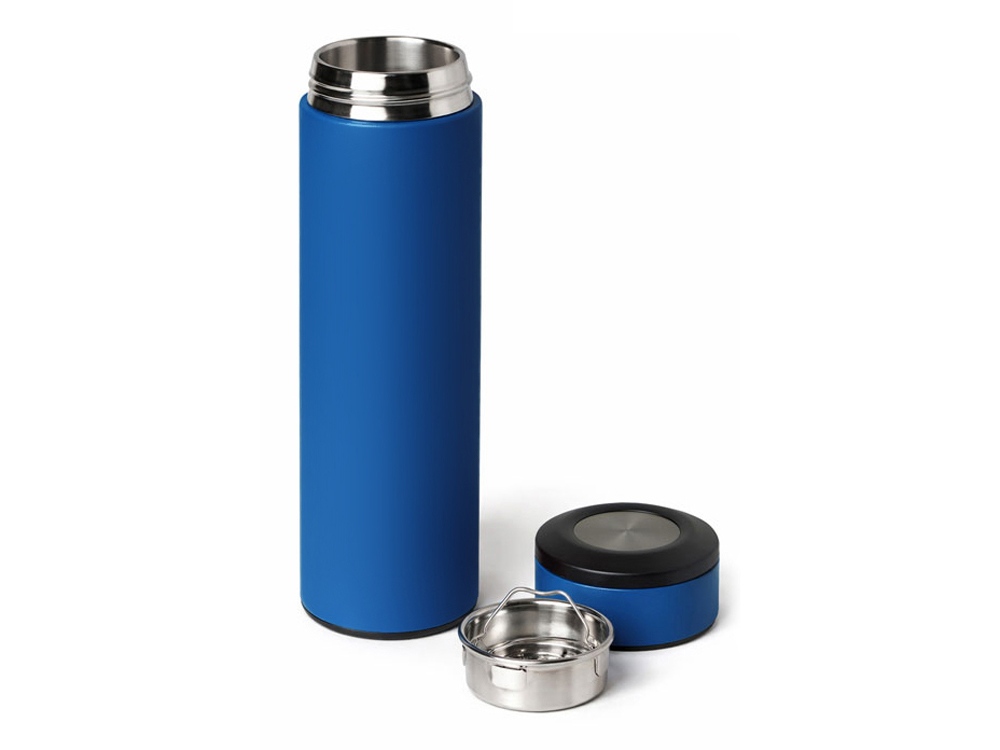 Вакуумный термос "Vacuum Flask C1", soft touch, 420мл, синий-1