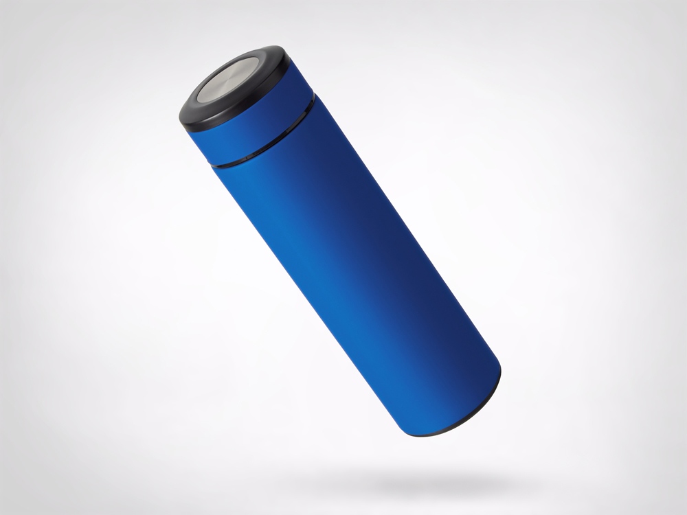 Вакуумный термос "Vacuum Flask C1", soft touch, 420мл, синий-5