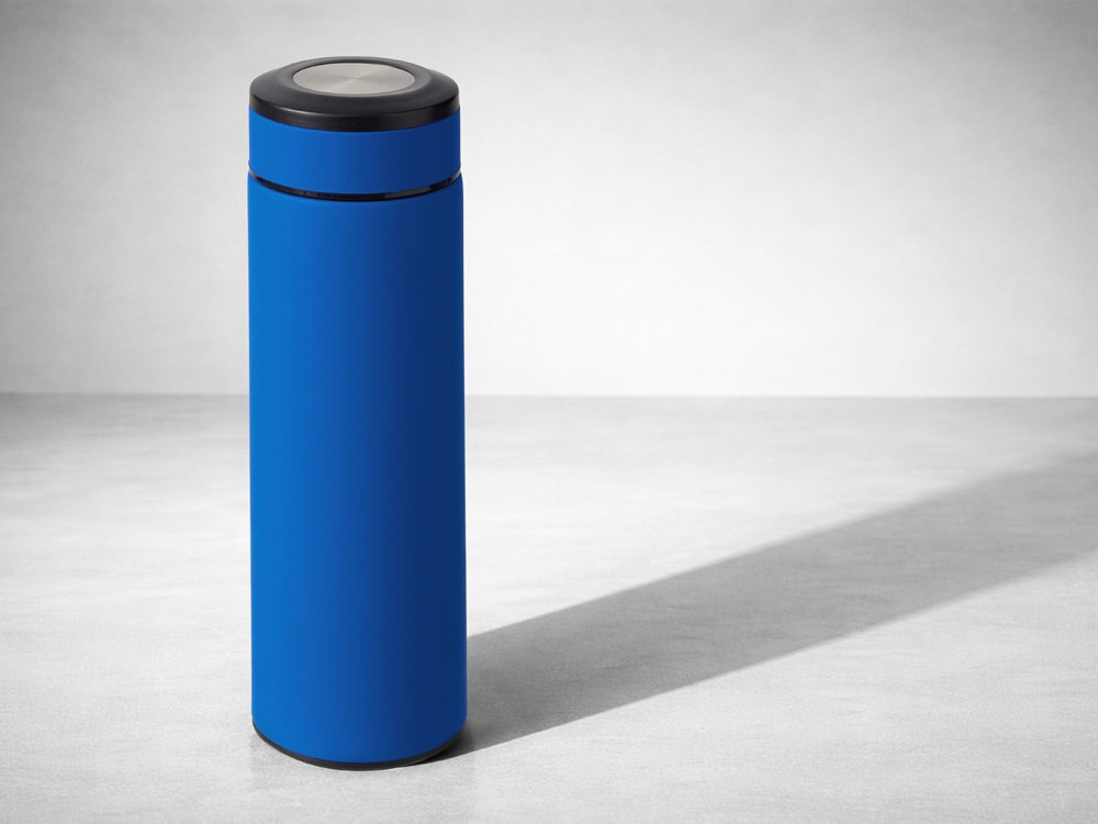 Вакуумный термос "Vacuum Flask C1", soft touch, 420мл, синий-6