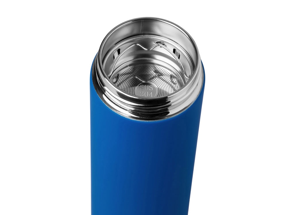Вакуумный термос "Vacuum Flask C1", soft touch, 420мл, синий-7