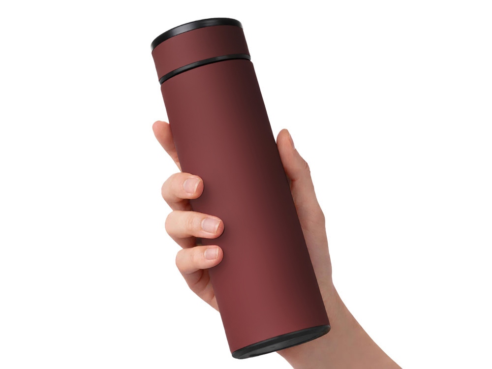 Термос «Confident» с покрытием soft-touch 420мл, бургунди-4