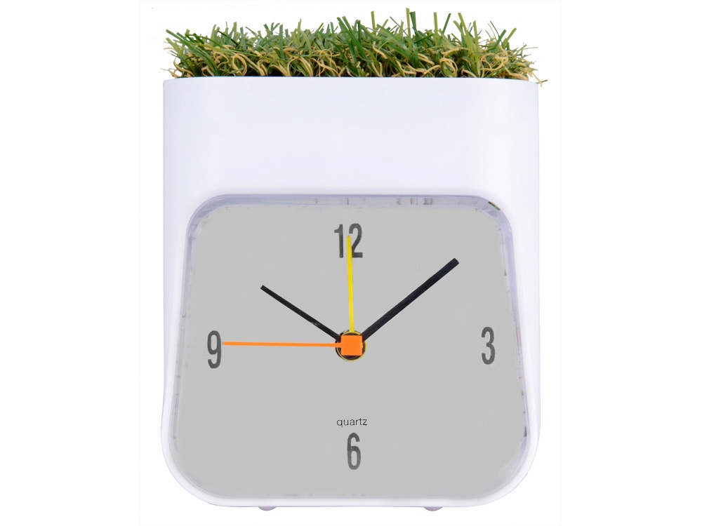 Часы настольные "Grass", белый/зеленый-1