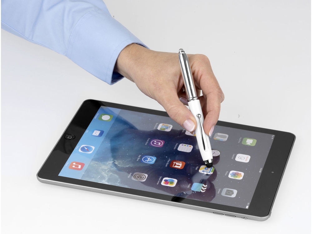 Ручка-стилус шариковая "Xenon", белый, синие чернила-4