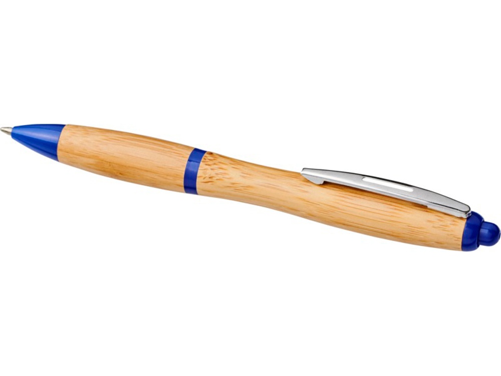 Шариковая ручка Nash из бамбука, натуральный/ярко-синий-2