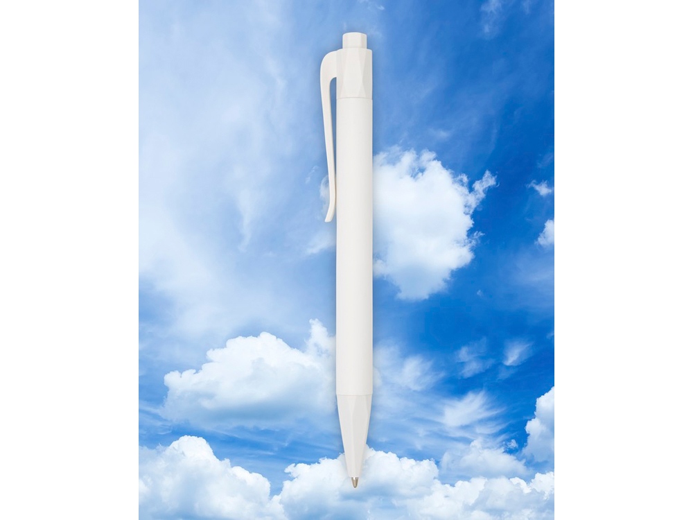 Шариковая ручка Terra из кукурузного пластика, белый-3