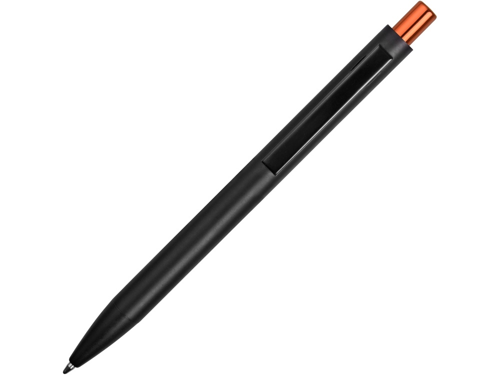 Ручка металлическая шариковая «Blaze» с цветным зеркальным слоем, черный/оранжевый-2