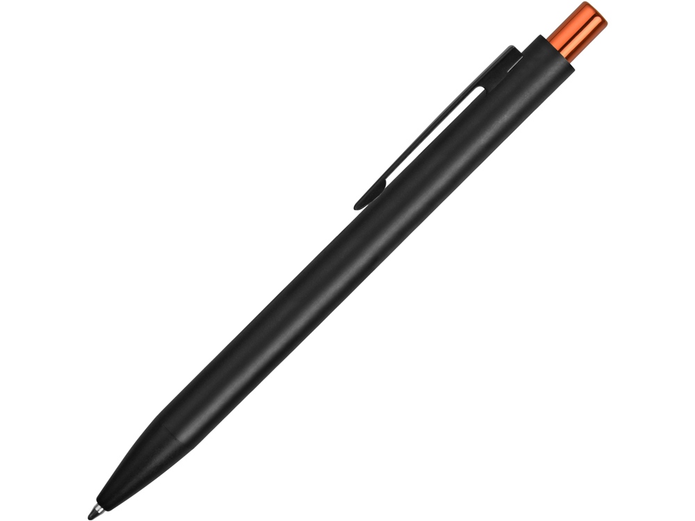 Ручка металлическая шариковая «Blaze» с цветным зеркальным слоем, черный/оранжевый-3