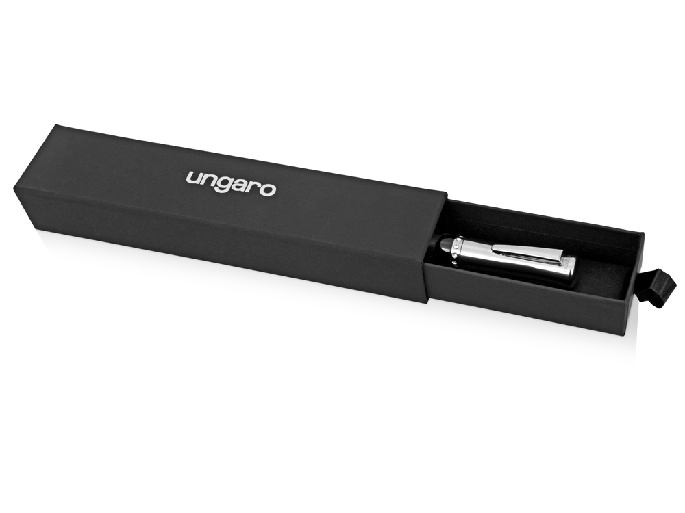 Ручка шариковая Ungaro модель «Ovieto» в футляре, черный/серебристый-6