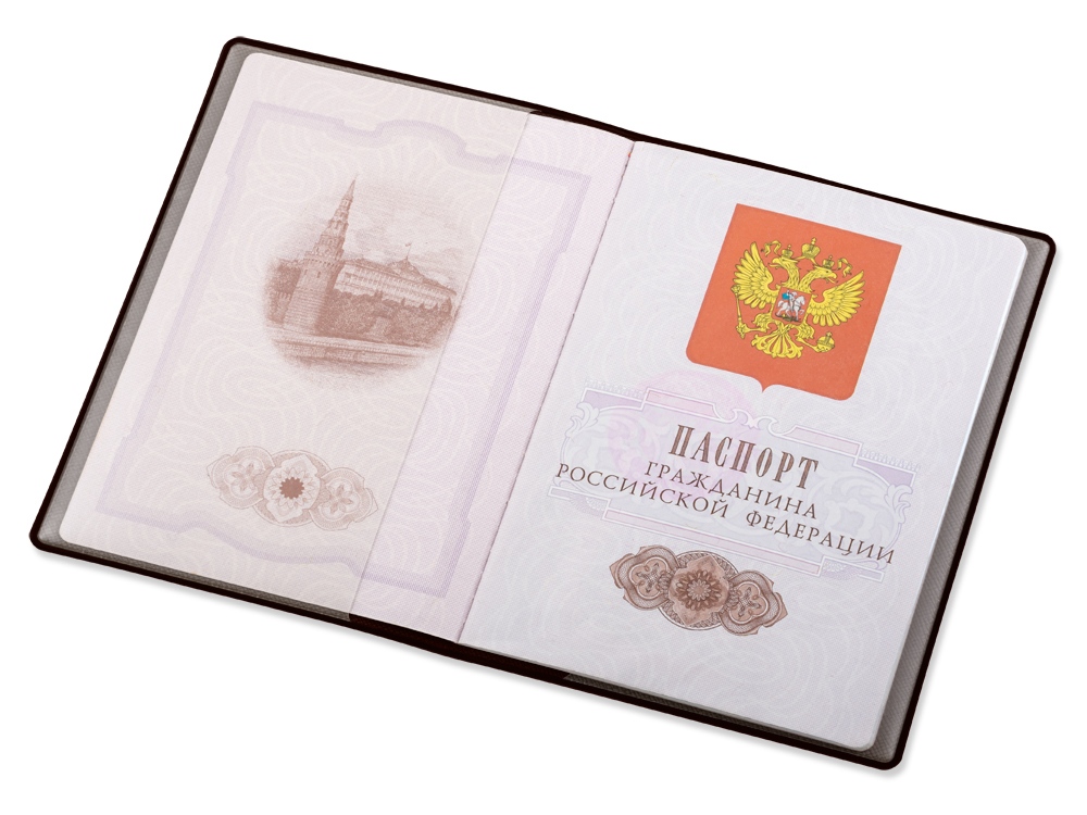 Классическая обложка для паспорта "Favor", коричневая-1
