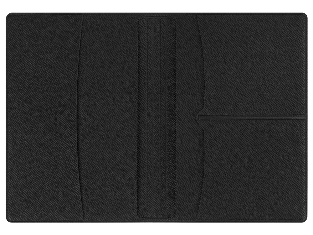 Обложка для паспорта с RFID защитой отделений для пластиковых карт "Favor", черная-4