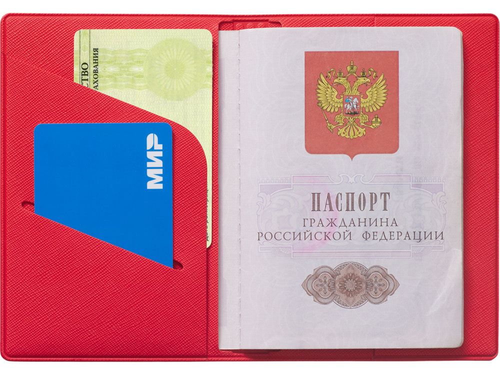 Обложка для паспорта "Favor", красная-4