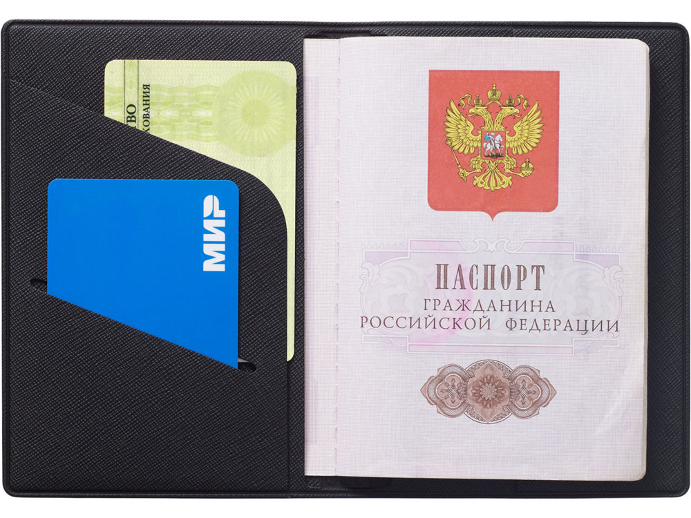 Обложка для паспорта "Favor", черная-3