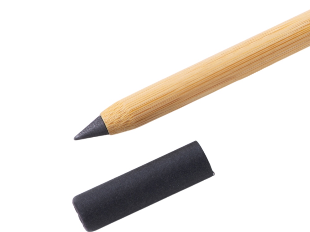 Вечный карандаш и ручка из бамбука "Black bamboo", натуральный и черный-3