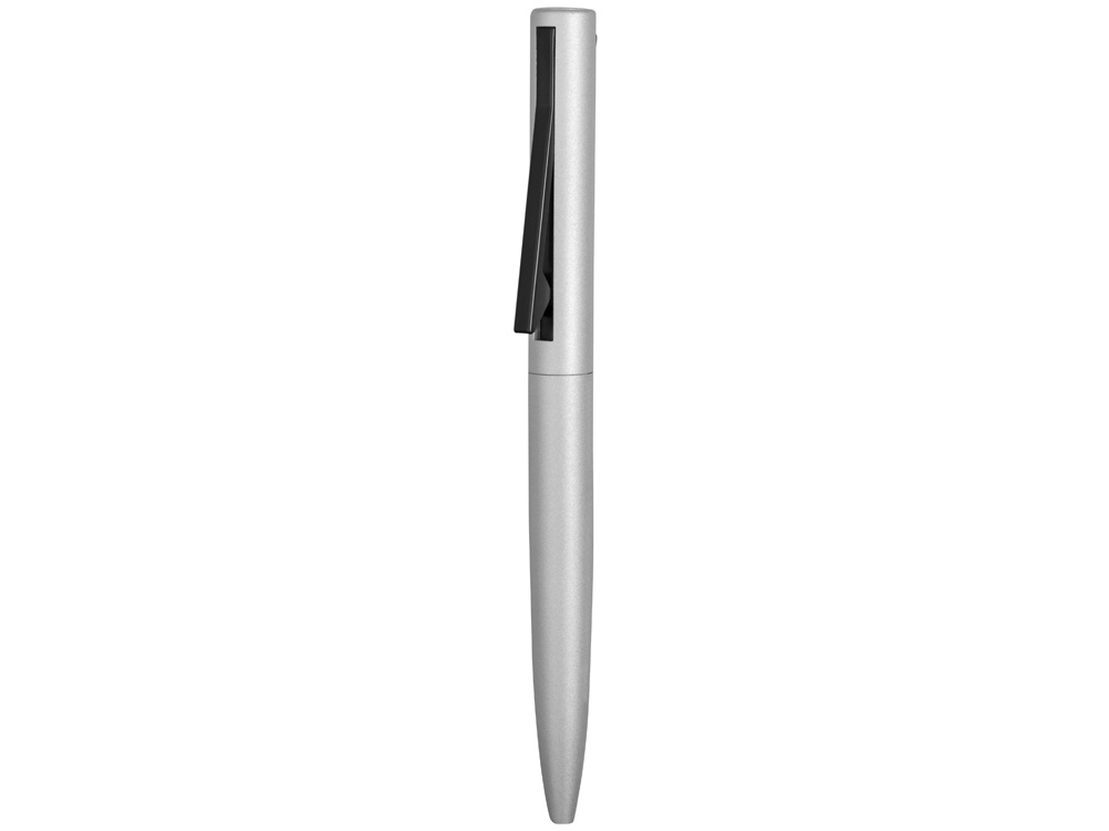 Ручка металлическая шариковая «Bevel», серебристый/черный-1