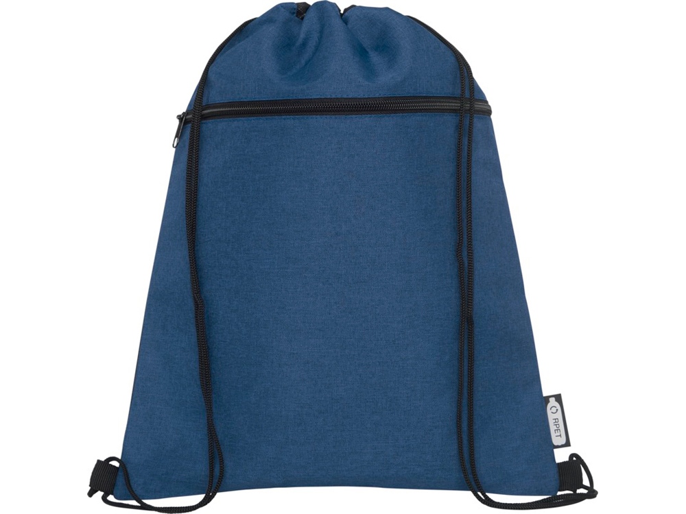 Рюкзак со шнурком Ross из переработанного ПЭТ, heather navy-1