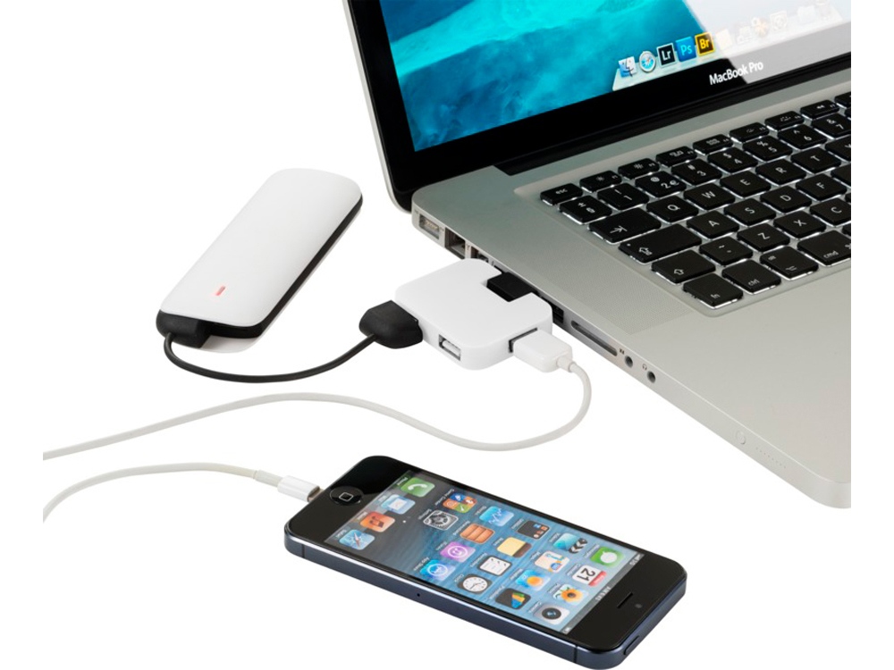 USB Hub "Gaia" на 4 порта, белый-4