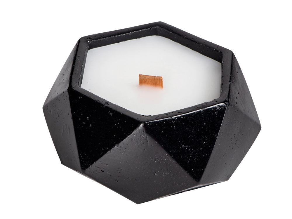 Свеча в декоративном стакане "Geometry", черный-1
