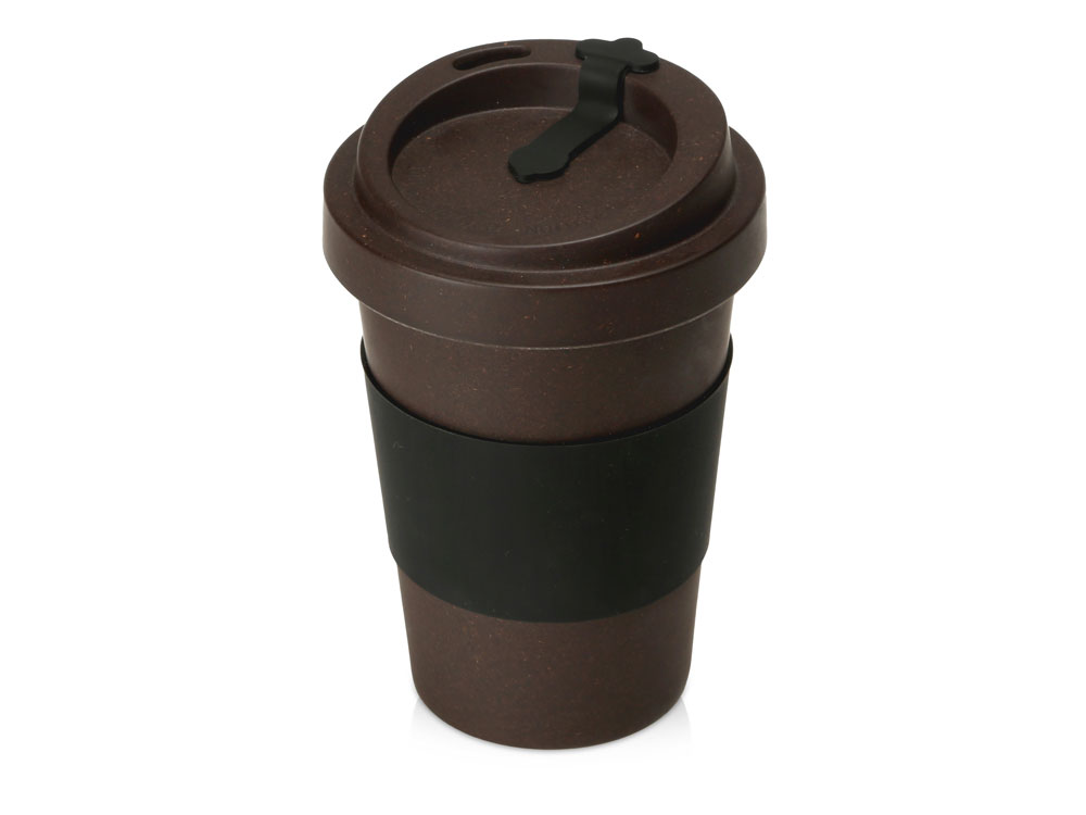 Стакан из кофе с силиконовой манжетой «Latte», коричневый (Р)-1
