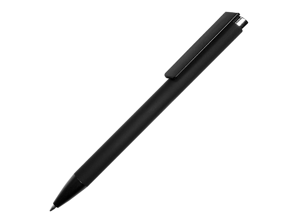 Ручка металлическая шариковая "Taper Metal" софт-тач с цветным зеркальным слоем, черный с серебристым-1