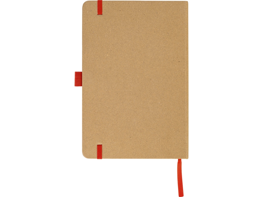 Блокнот A5 "Sevilia Color", твердая обложка из крафта, 80 листов, цветной срез и форзац, натуральный/красный-4