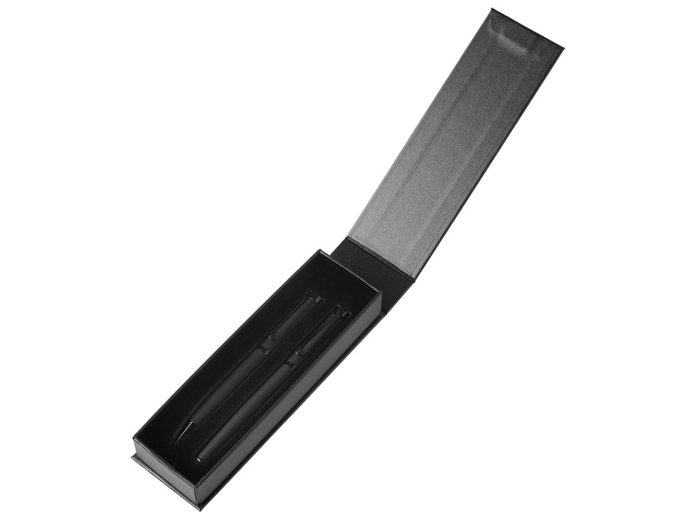 Подарочный набор из 2-х ручек "Black Lama" soft-touch, черный-1