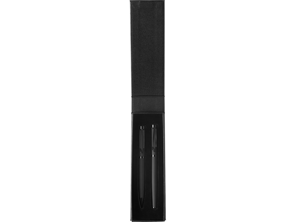 Подарочный набор из 2-х ручек "Black Lama" soft-touch, черный-2