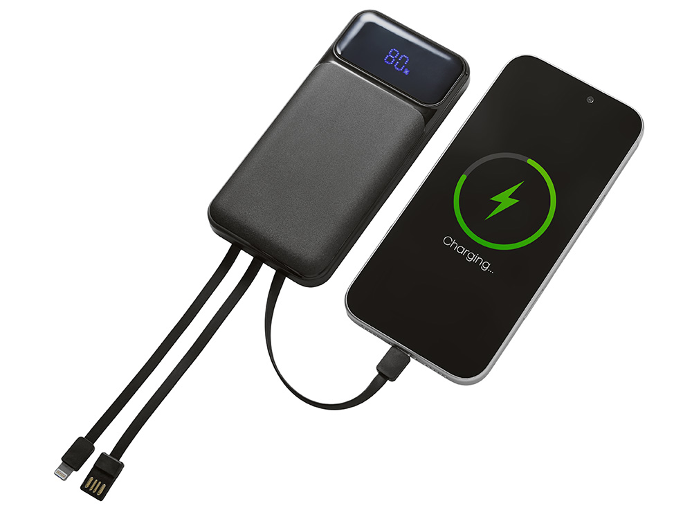 Подарочный набор "Tesla" с блокнотом А5, ручкой и пауэрбенком на 10 000 mAh, черный-16