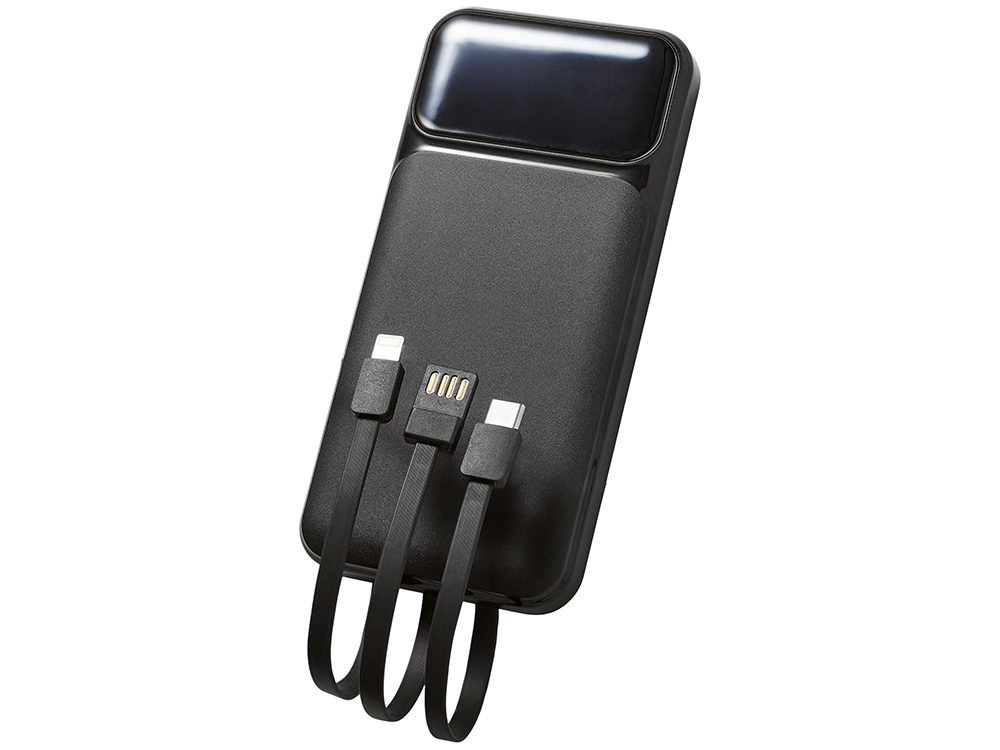 Подарочный набор "Tesla" с блокнотом А5, ручкой и пауэрбенком на 10 000 mAh, черный-17