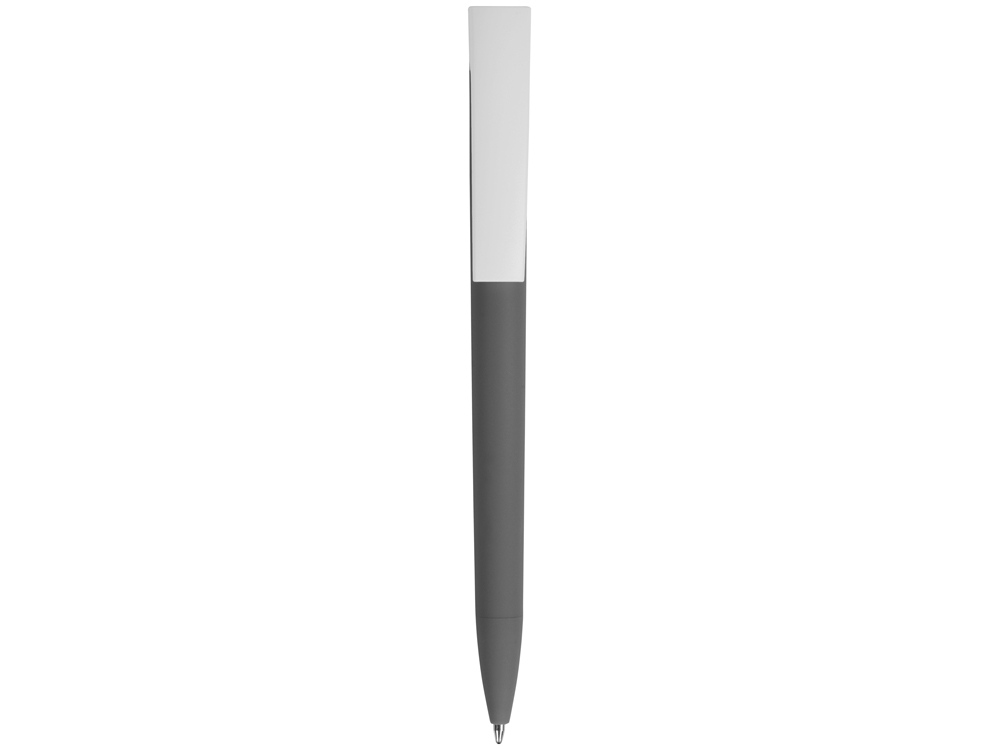 Ручка пластиковая soft-touch шариковая «Zorro», серый/белый-1