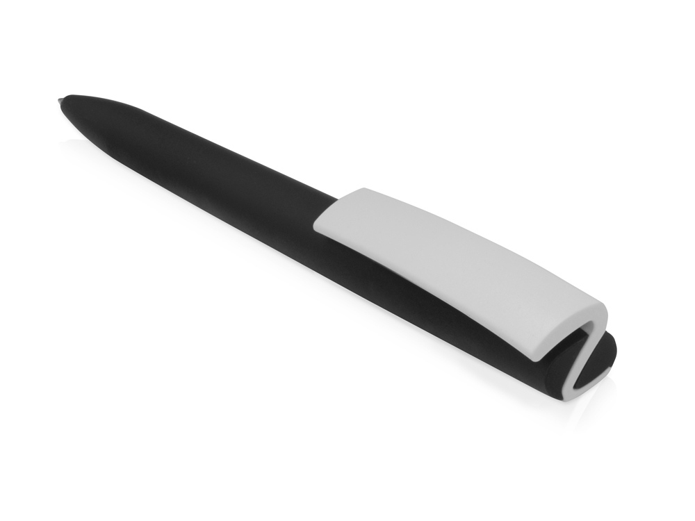 Ручка пластиковая soft-touch шариковая «Zorro», черный/белый-4