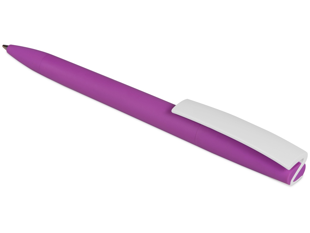 Ручка пластиковая soft-touch шариковая «Zorro», фиолетовый/белый-4