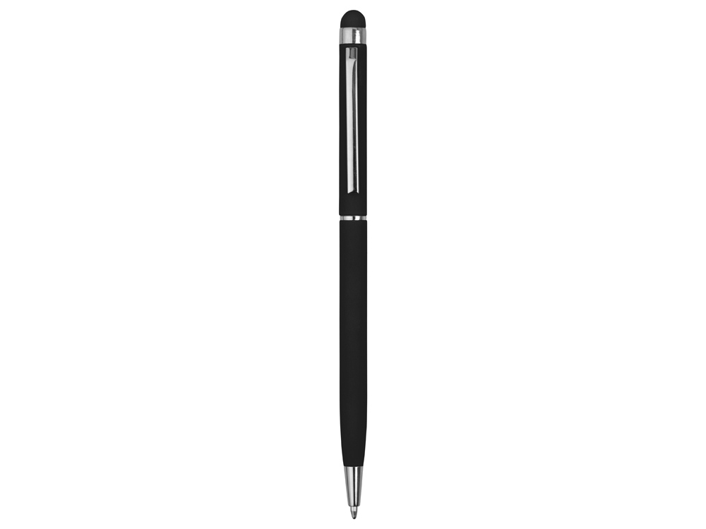 Ручка-стилус шариковая "Jucy Soft" с покрытием soft touch, черный-1