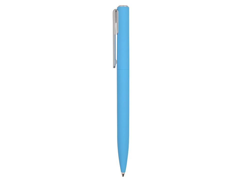Ручка шариковая пластиковая "Bon" с покрытием soft touch, голубой-2