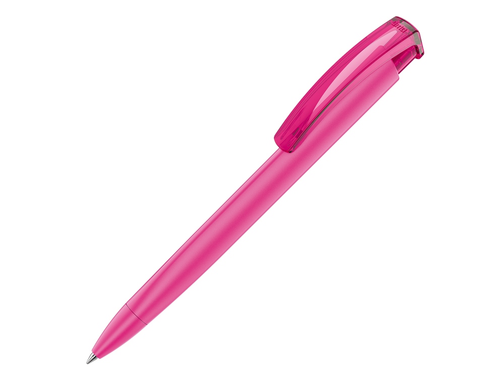 Ручка шариковая трехгранная UMA «TRINITY K transparent GUM», soft-touch, розовый-1