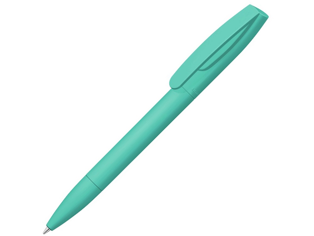 Шариковая ручка "Coral Gum " с прорезиненным soft-touch корпусом и клипом., бирюзовый-1