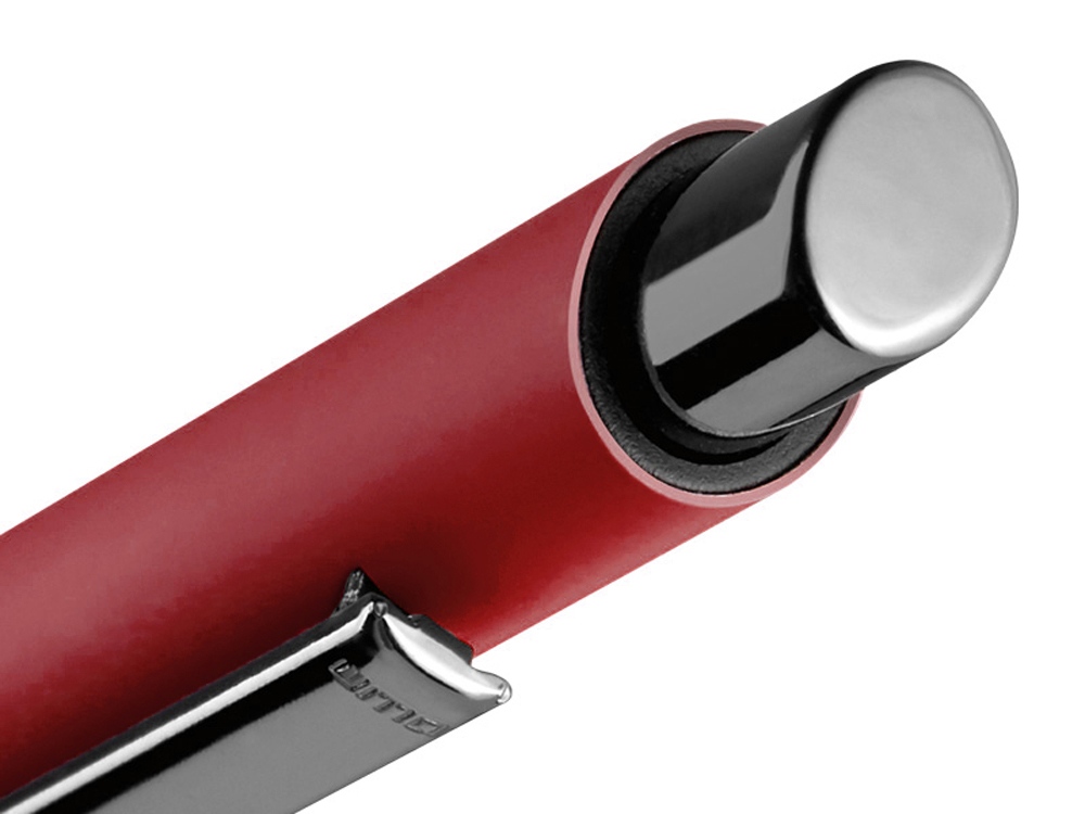 Металлическая шариковая ручка soft touch "Ellipse gum", красный-2