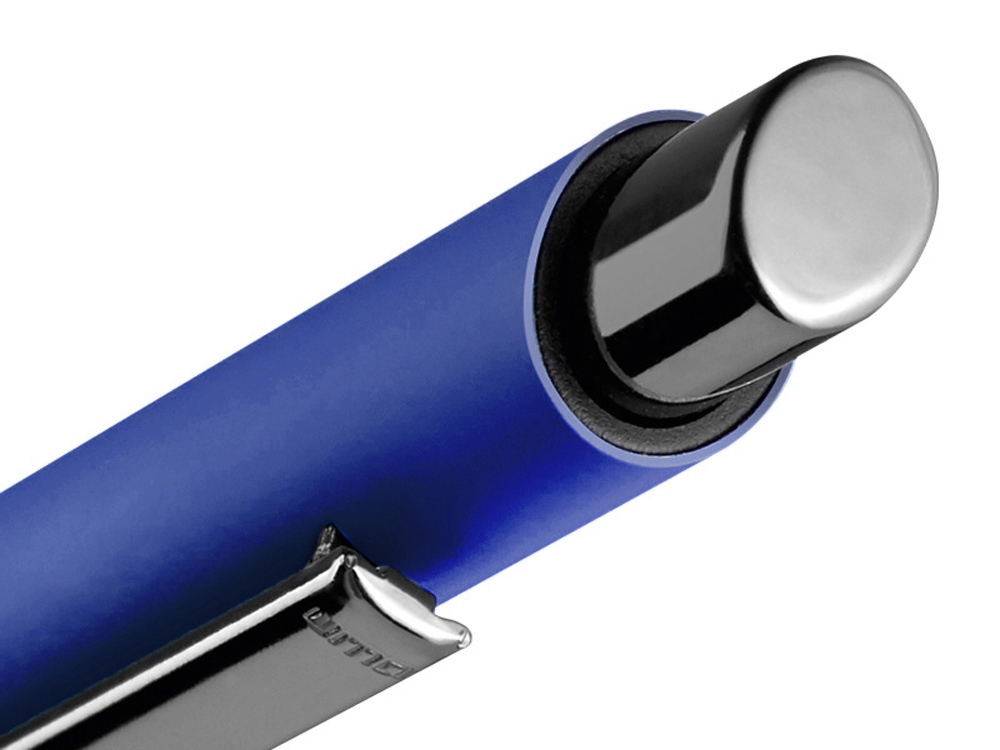 Металлическая шариковая ручка soft touch "Ellipse gum", синий-2