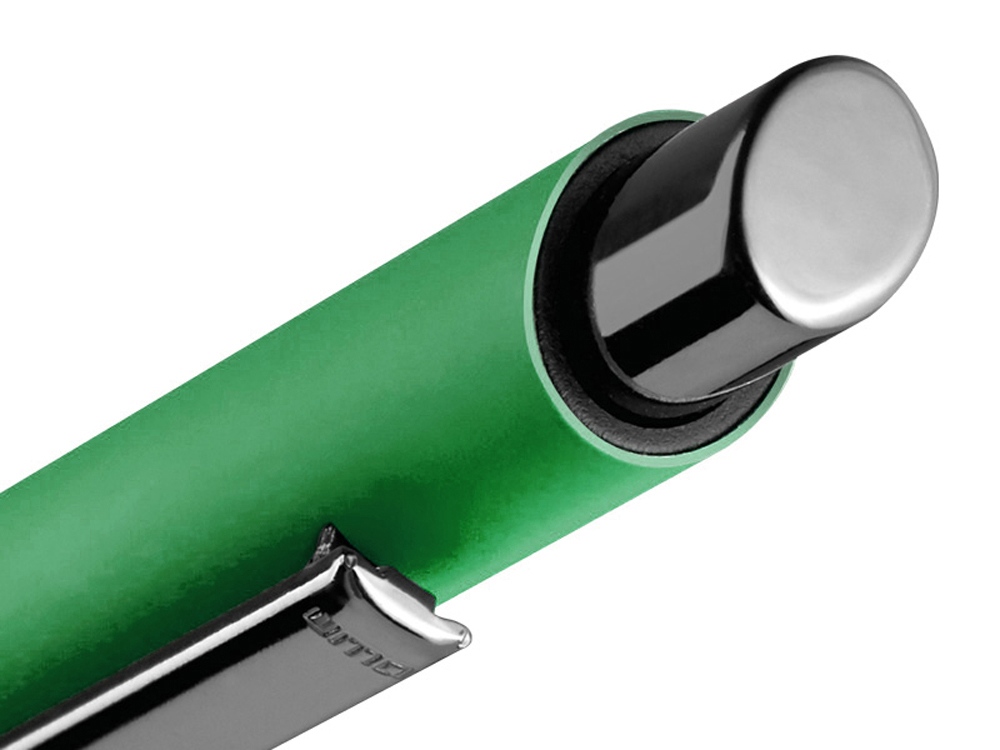 Металлическая шариковая ручка soft touch "Ellipse gum", зеленый-2