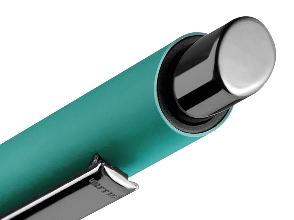 Металлическая шариковая ручка soft touch "Ellipse gum", бирюзовый-2