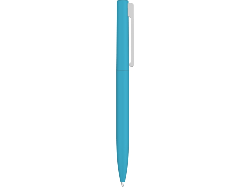 Шариковая ручка  "Bright F Gum" soft-touch, голубой-1