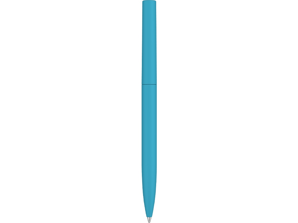 Шариковая ручка  "Bright F Gum" soft-touch, голубой-3