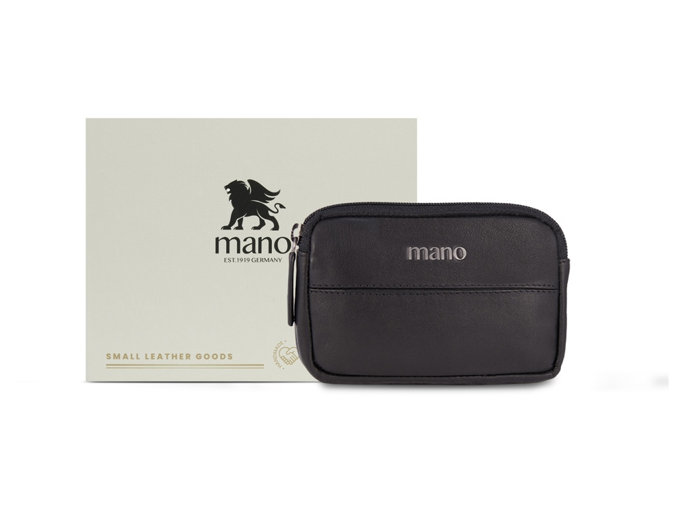 Ключница Mano "Don Romeo", с RFID защитой, натуральная кожа в чёрном цвете, 11 х 2 х 7 см-3
