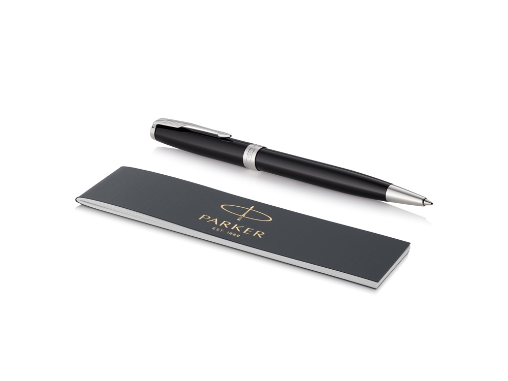 Ручка шариковая «Parker Sonnet Core Black Lacquer CT», черный/серебристый-2