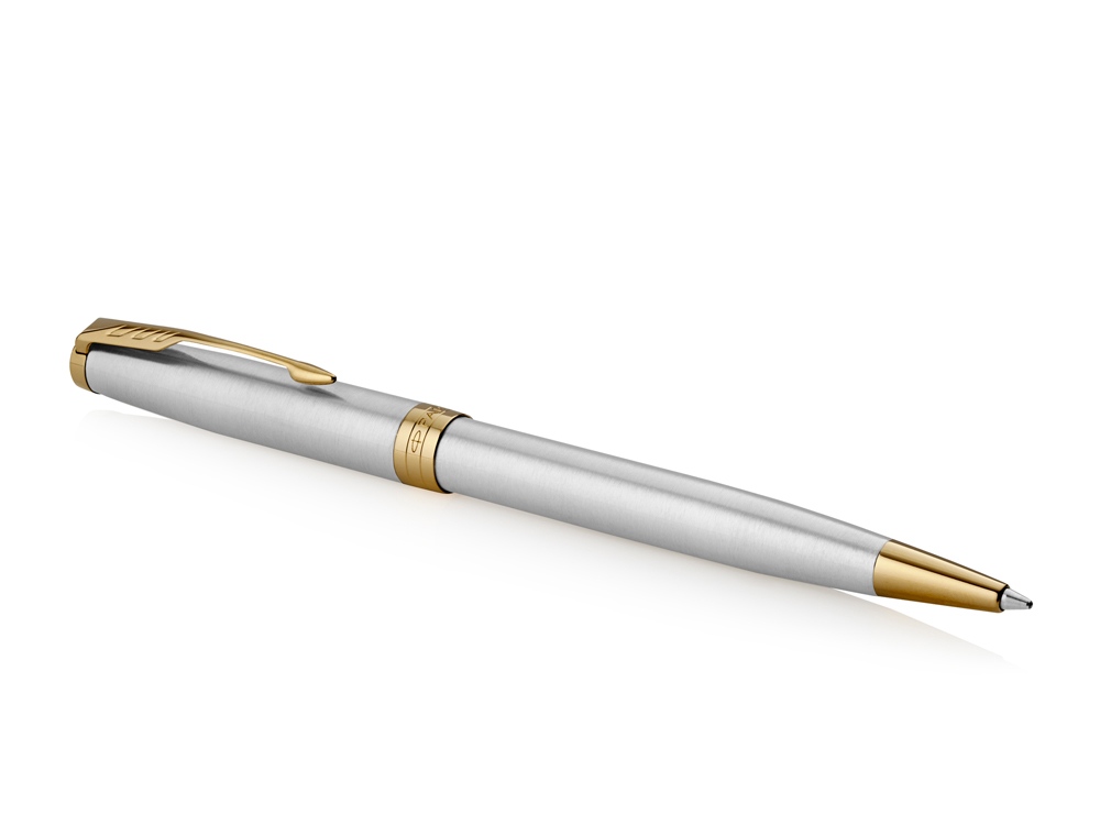 Ручка шариковая «Parker Sonnet Core Stainless Steel GT», серебристый/золотистый-1