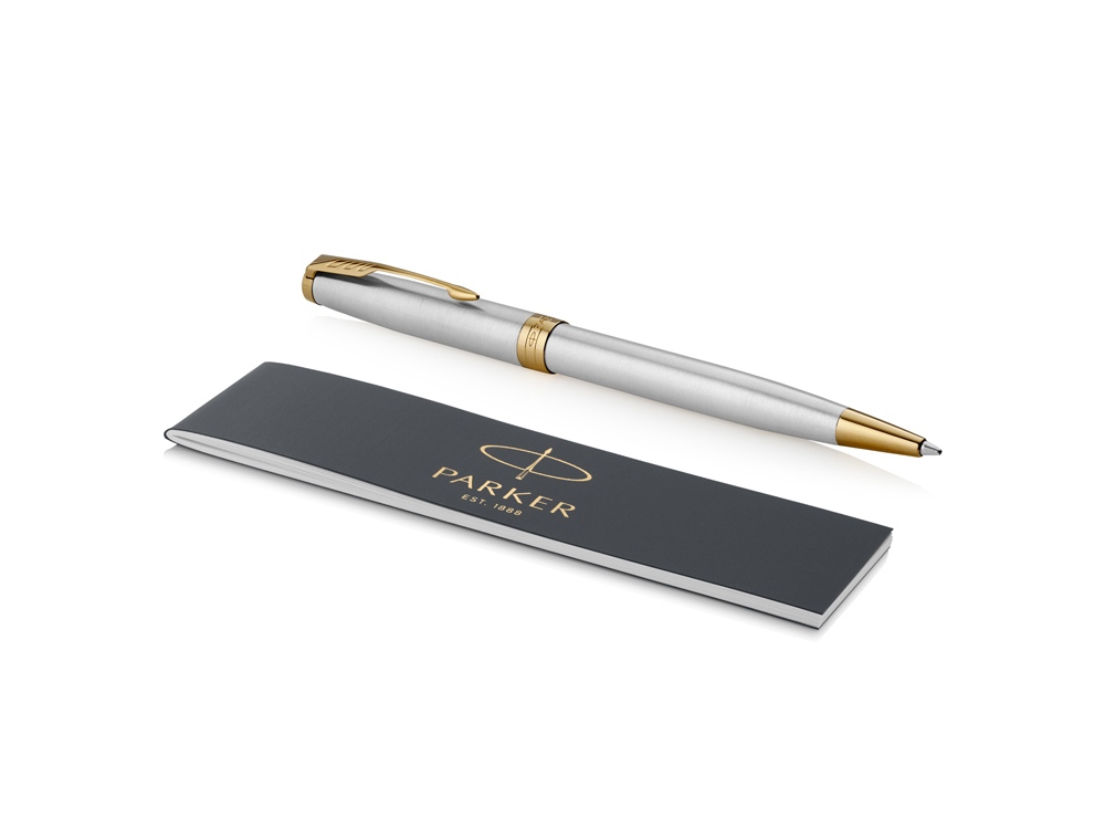 Ручка шариковая «Parker Sonnet Core Stainless Steel GT», серебристый/золотистый-2